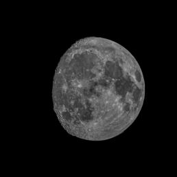 Waning Gibbous Moon with detailed surface shadows as illumination fades