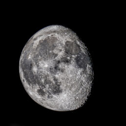 Detailed view of the waning gibbous Moon showing craters and surface texture